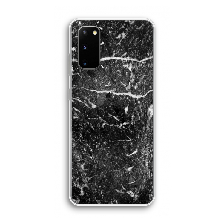 Zwart marmer: Samsung Galaxy S20 Transparant Hoesje