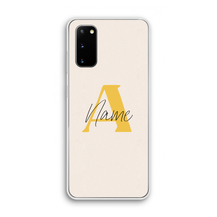 Amber Script: Samsung Galaxy S20 Transparant Hoesje