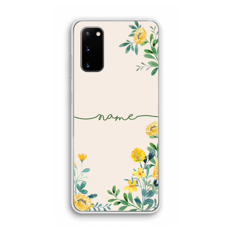 Gele bloemen: Samsung Galaxy S20 Transparant Hoesje