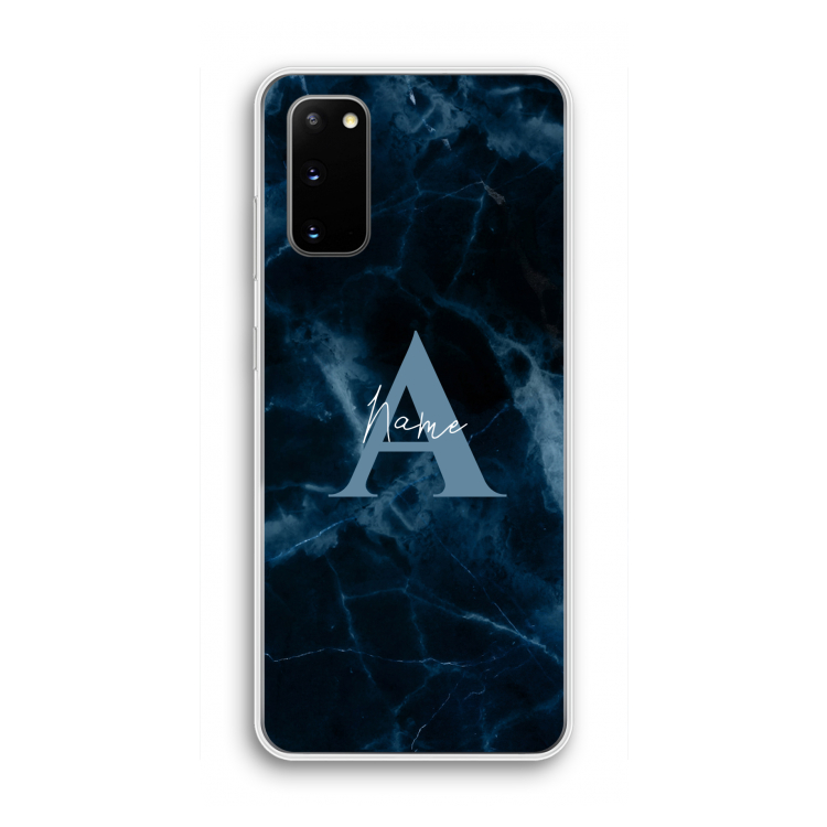 Midnight Marble: Samsung Galaxy S20 Transparant Hoesje