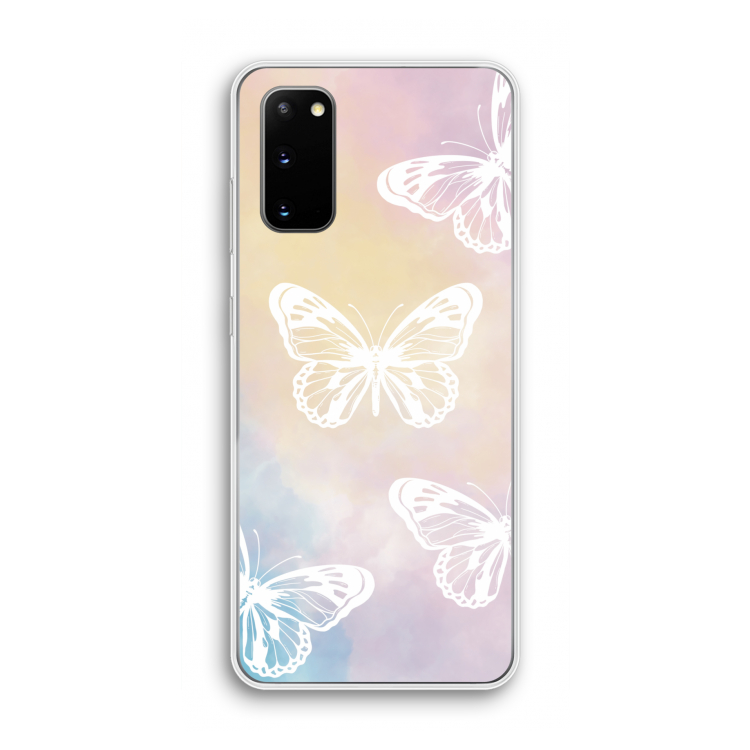 White butterfly: Samsung Galaxy S20 Transparant Hoesje