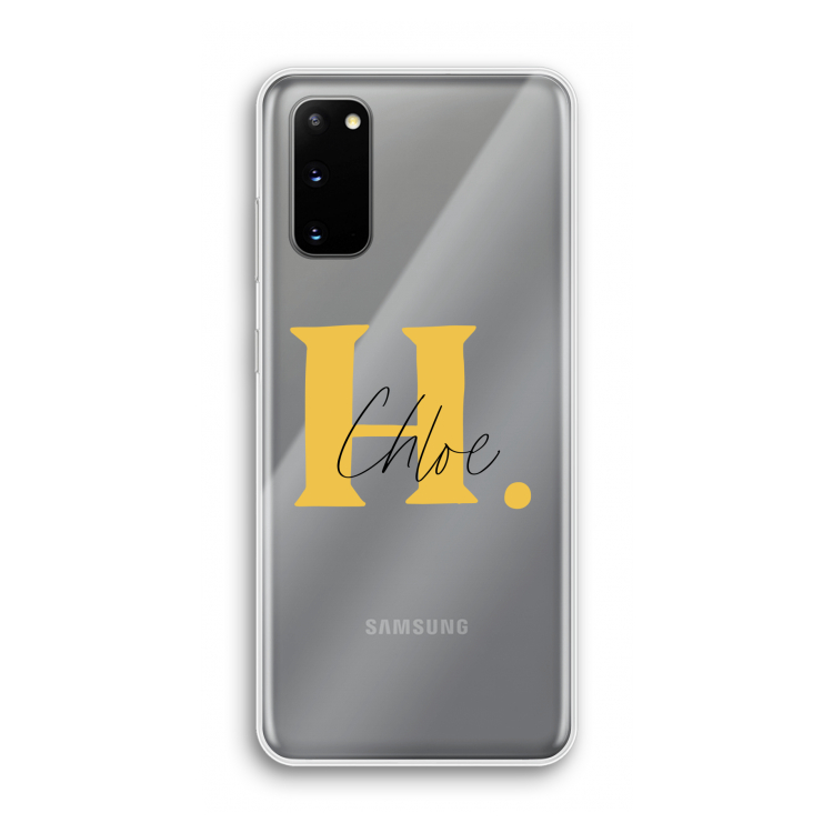 Amber Script: Samsung Galaxy S20 Transparant Hoesje