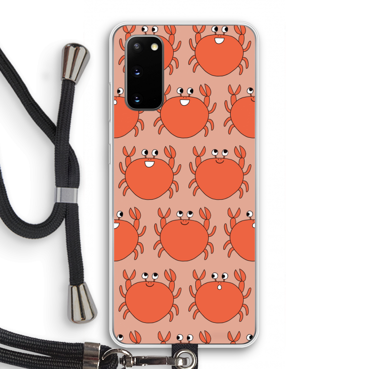 Krab: Samsung Galaxy S20 Transparant Hoesje met koord