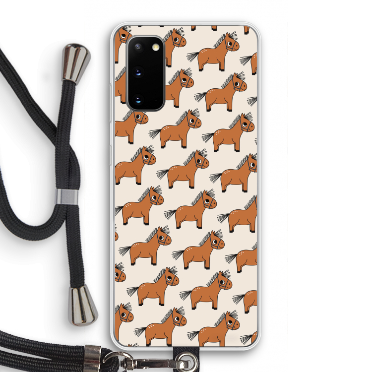 Pony: Samsung Galaxy S20 Transparant Hoesje met koord