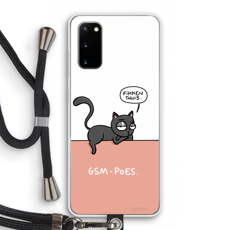 GSM poes: Samsung Galaxy S20 Transparant Hoesje met koord