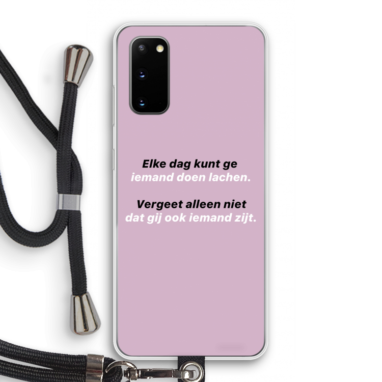 gij zijt ook iemand: Samsung Galaxy S20 Transparant Hoesje met koord