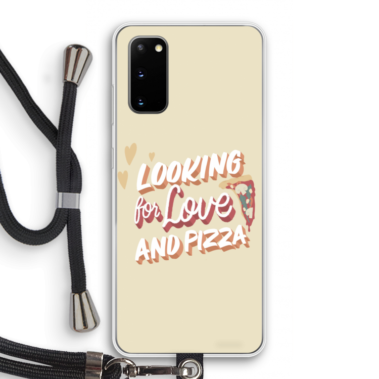 Pizza is the answer: Samsung Galaxy S20 Transparant Hoesje met koord