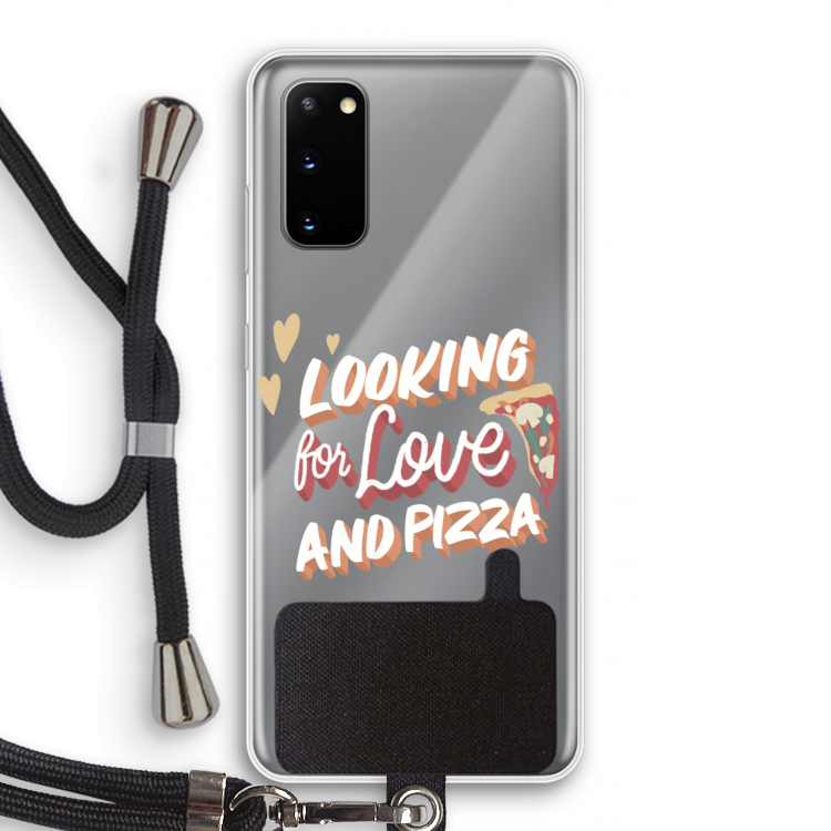 Pizza is the answer: Samsung Galaxy S20 Transparant Hoesje met koord