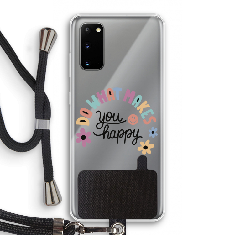 Happy days: Samsung Galaxy S20 Transparant Hoesje met koord
