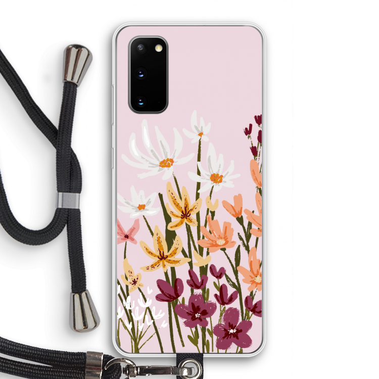Painted wildflowers: Samsung Galaxy S20 Transparant Hoesje met koord