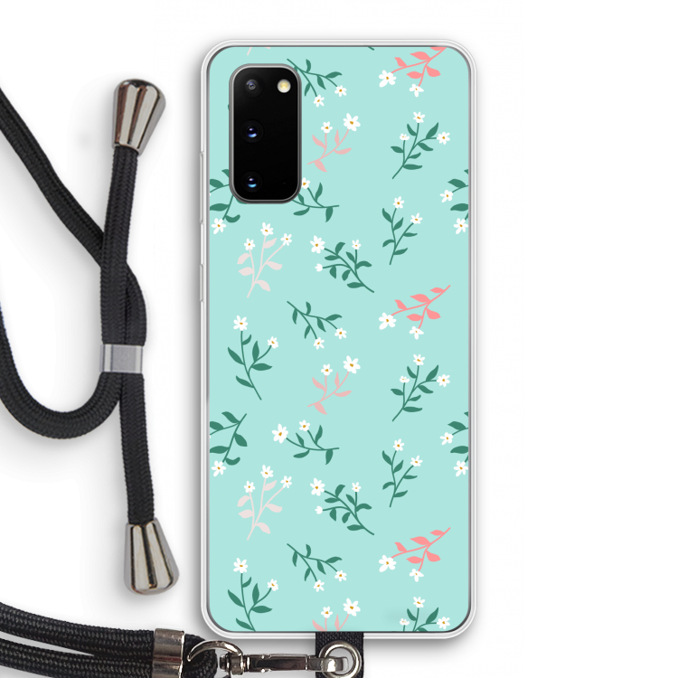 Small white flowers: Samsung Galaxy S20 Transparant Hoesje met koord