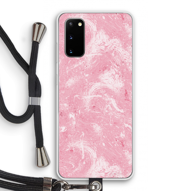 Abstract Painting Pink: Samsung Galaxy S20 Transparant Hoesje met koord