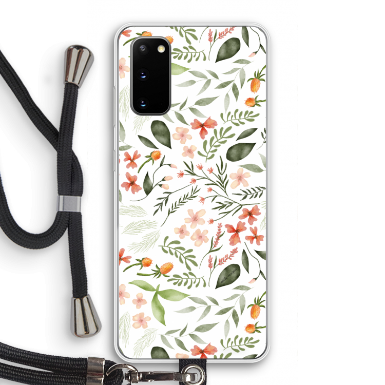 Sweet little flowers: Samsung Galaxy S20 Transparant Hoesje met koord