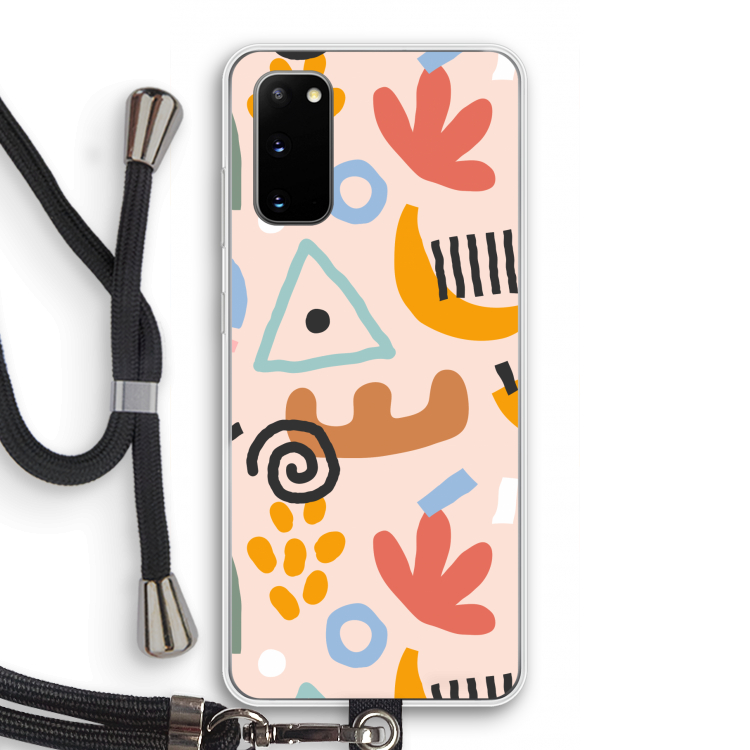 Abstract: Samsung Galaxy S20 Transparant Hoesje met koord