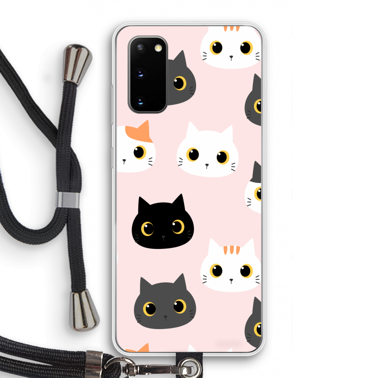 Katten: Samsung Galaxy S20 Transparant Hoesje met koord