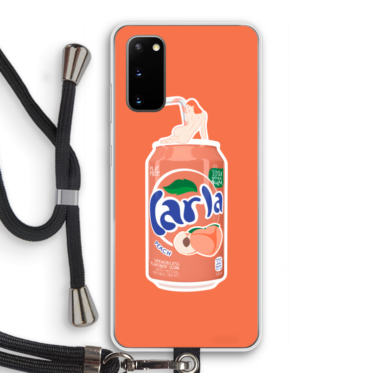 S(peach)less: Samsung Galaxy S20 Transparant Hoesje met koord