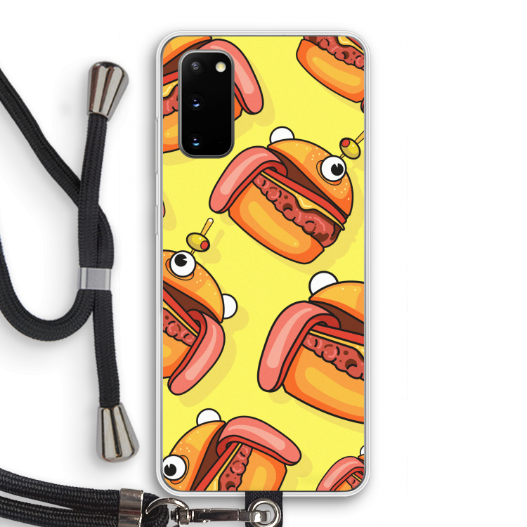 Hamburger: Samsung Galaxy S20 Transparant Hoesje met koord