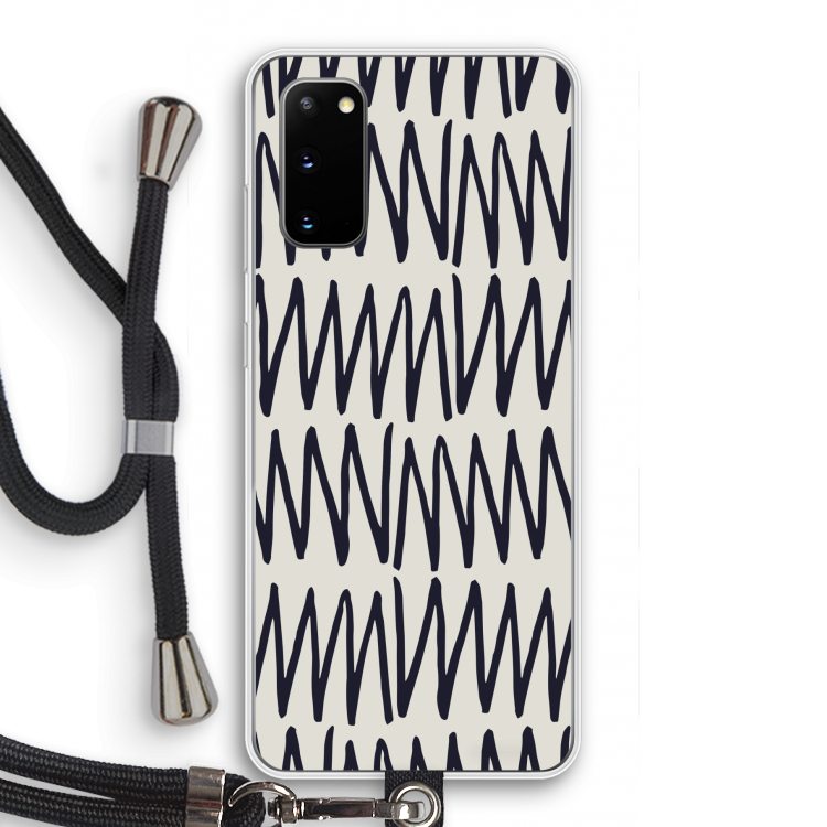 Marrakech Zigzag: Samsung Galaxy S20 Transparant Hoesje met koord