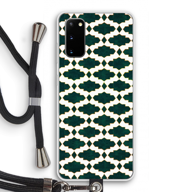 Moroccan tiles: Samsung Galaxy S20 Transparant Hoesje met koord