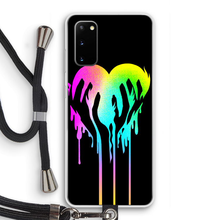 Hold My Heart: Samsung Galaxy S20 Transparant Hoesje met koord