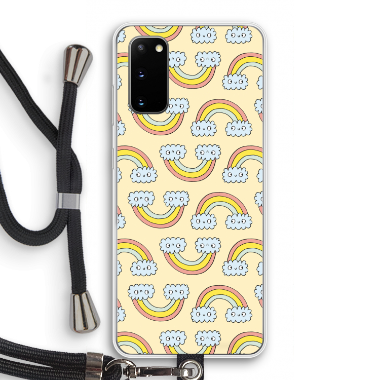 Regenboog: Samsung Galaxy S20 Transparant Hoesje met koord