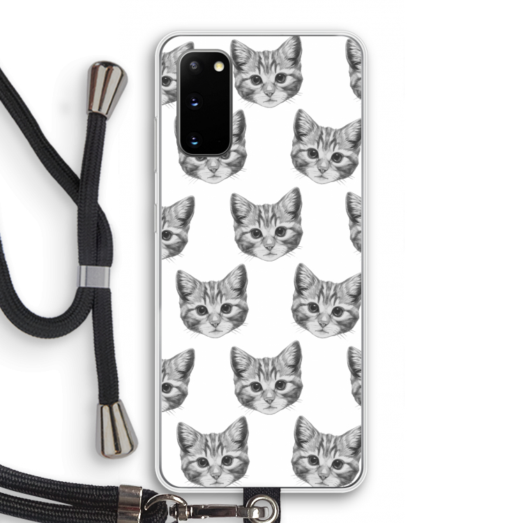 Kitten: Samsung Galaxy S20 Transparant Hoesje met koord
