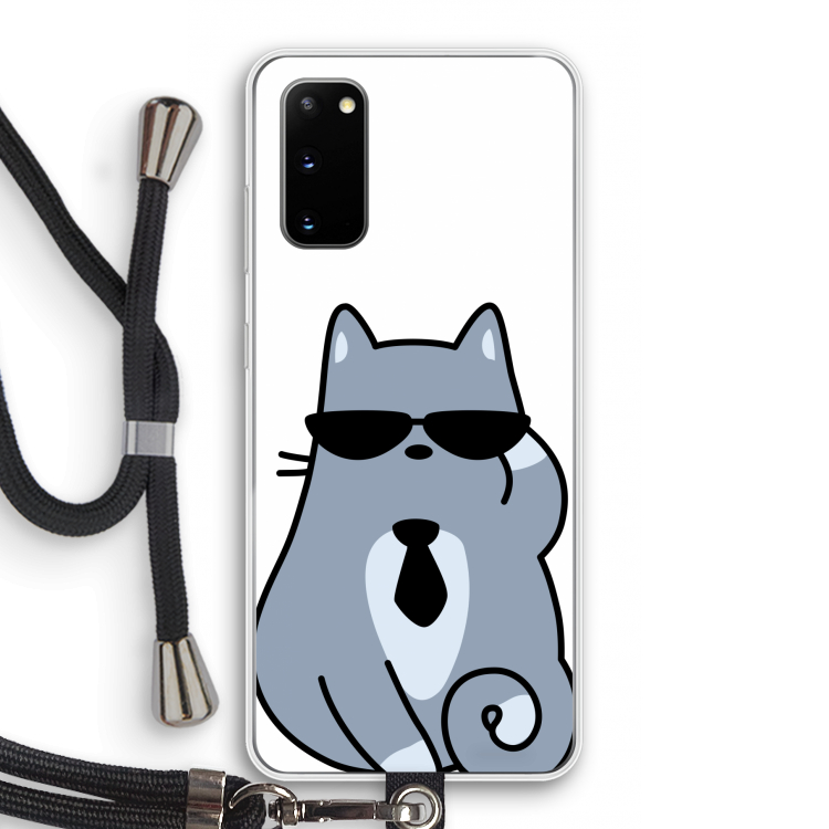 Cool cat: Samsung Galaxy S20 Transparant Hoesje met koord