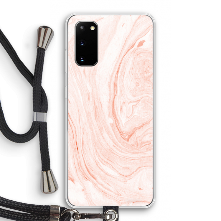 Peach bath: Samsung Galaxy S20 Transparant Hoesje met koord