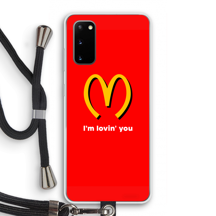 I'm lovin' you: Samsung Galaxy S20 Transparant Hoesje met koord