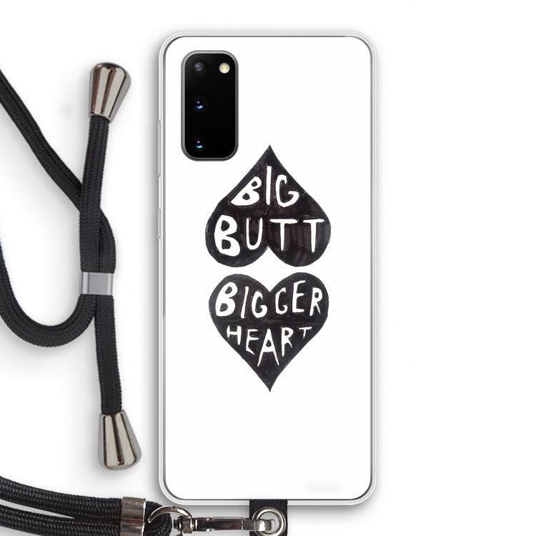 Big butt bigger heart: Samsung Galaxy S20 Transparant Hoesje met koord