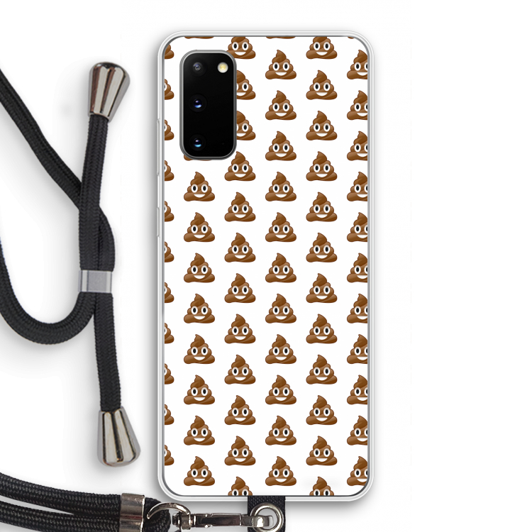 Poop emoji: Samsung Galaxy S20 Transparant Hoesje met koord