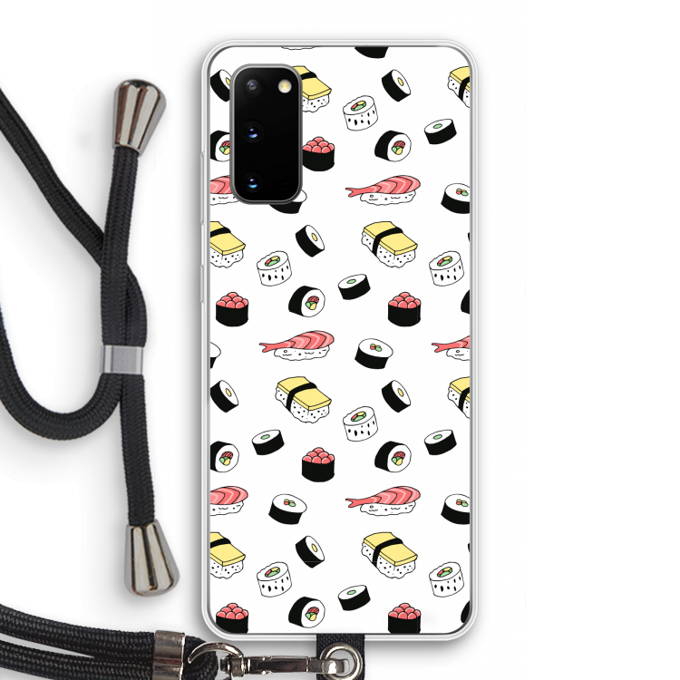 Sushi time: Samsung Galaxy S20 Transparant Hoesje met koord