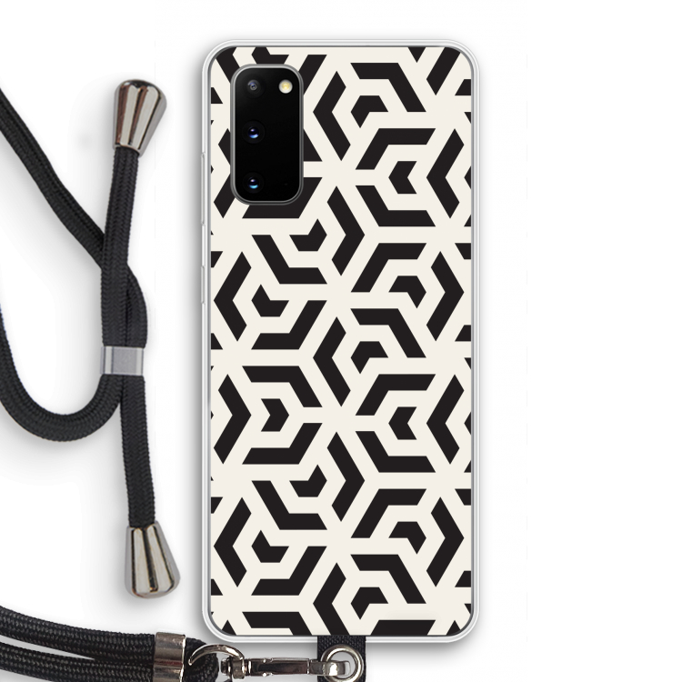 Crazy pattern: Samsung Galaxy S20 Transparant Hoesje met koord