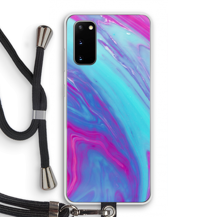 Zweverige regenboog: Samsung Galaxy S20 Transparant Hoesje met koord