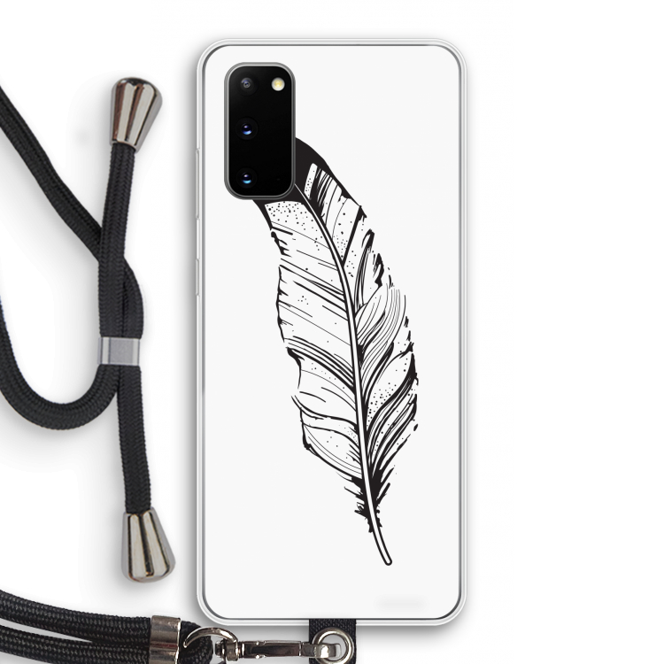 Pluim: Samsung Galaxy S20 Transparant Hoesje met koord