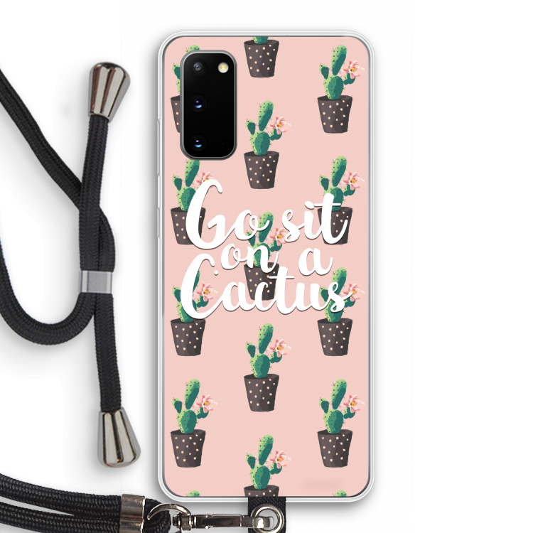 Cactus quote: Samsung Galaxy S20 Transparant Hoesje met koord
