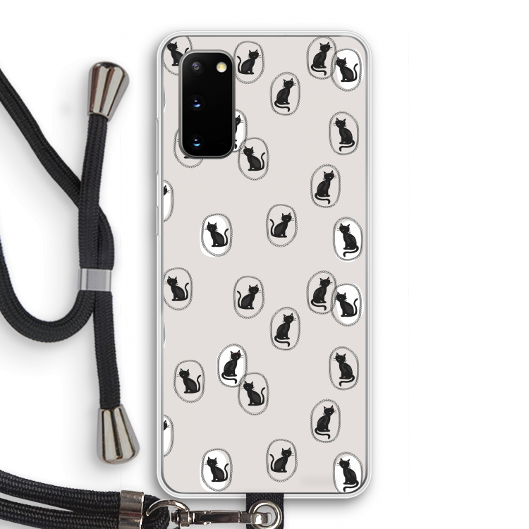 Miauw: Samsung Galaxy S20 Transparant Hoesje met koord