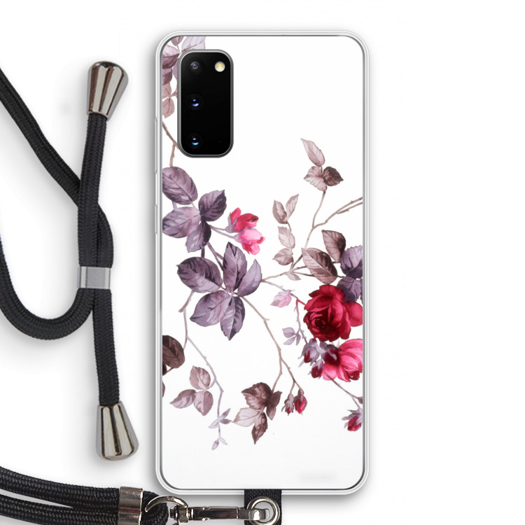 Mooie bloemen: Samsung Galaxy S20 Transparant Hoesje met koord