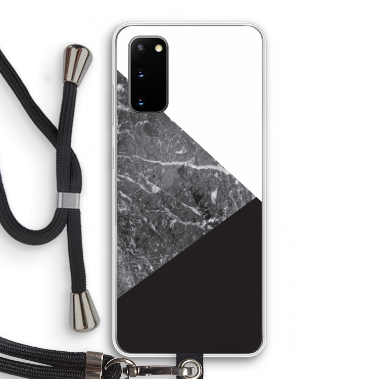 Combinatie marmer: Samsung Galaxy S20 Transparant Hoesje met koord