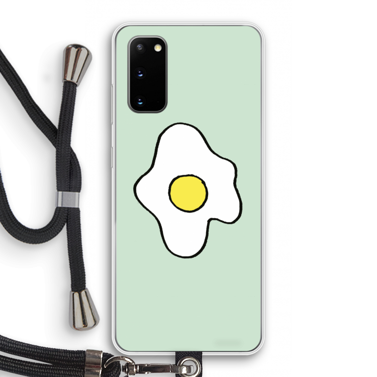 Spiegelei: Samsung Galaxy S20 Transparant Hoesje met koord
