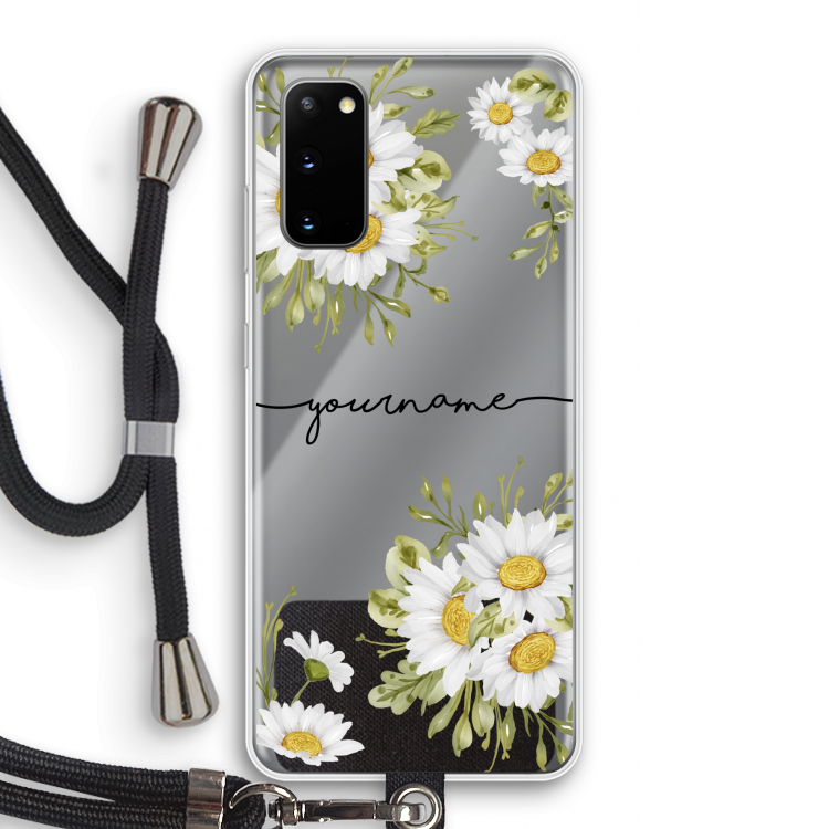 Daisies: Samsung Galaxy S20 Transparant Hoesje met koord