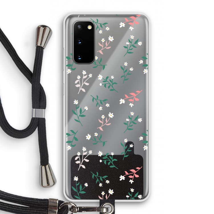 Small white flowers: Samsung Galaxy S20 Transparant Hoesje met koord