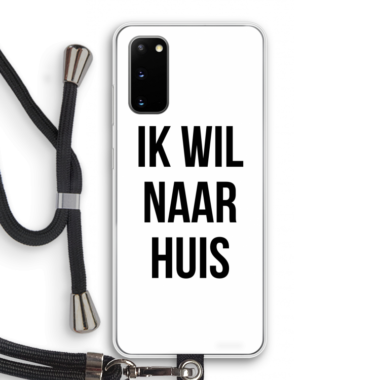 Ik wil naar huis: Samsung Galaxy S20 Transparant Hoesje met koord