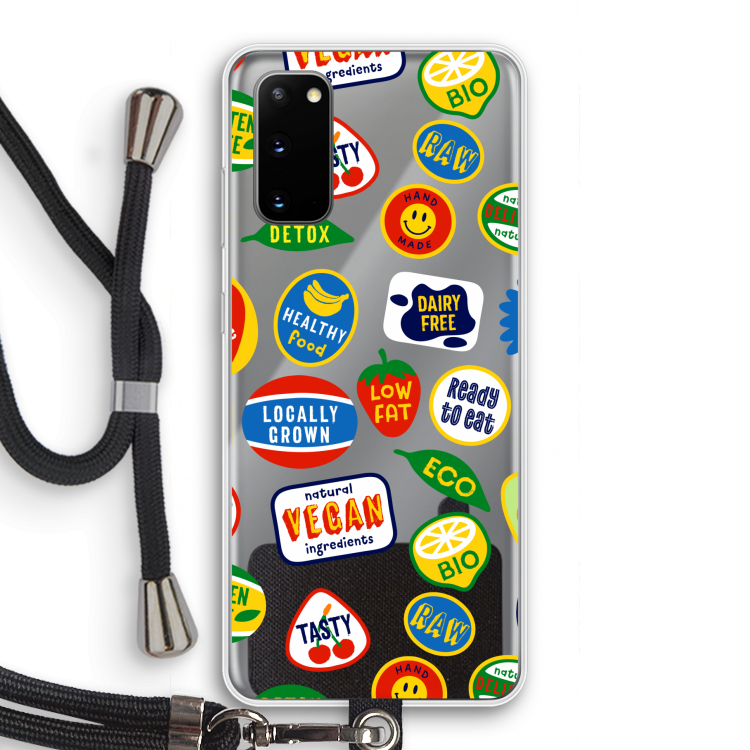 Fruitsticker: Samsung Galaxy S20 Transparant Hoesje met koord