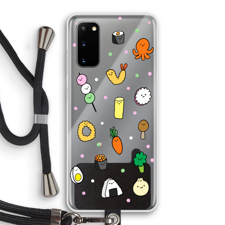 Happy bento friends: Samsung Galaxy S20 Transparant Hoesje met koord