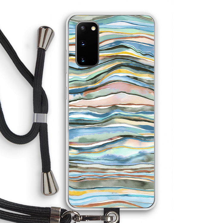 Watercolor Agate: Samsung Galaxy S20 Transparant Hoesje met koord