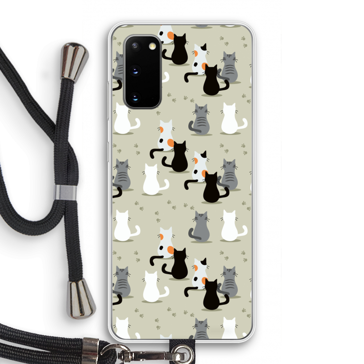 Katten: Samsung Galaxy S20 Transparant Hoesje met koord
