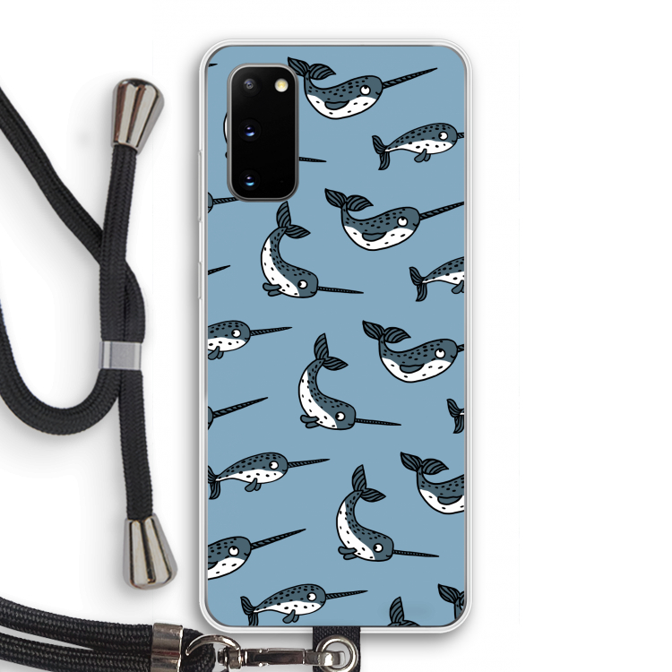 Narwhal: Samsung Galaxy S20 Transparant Hoesje met koord