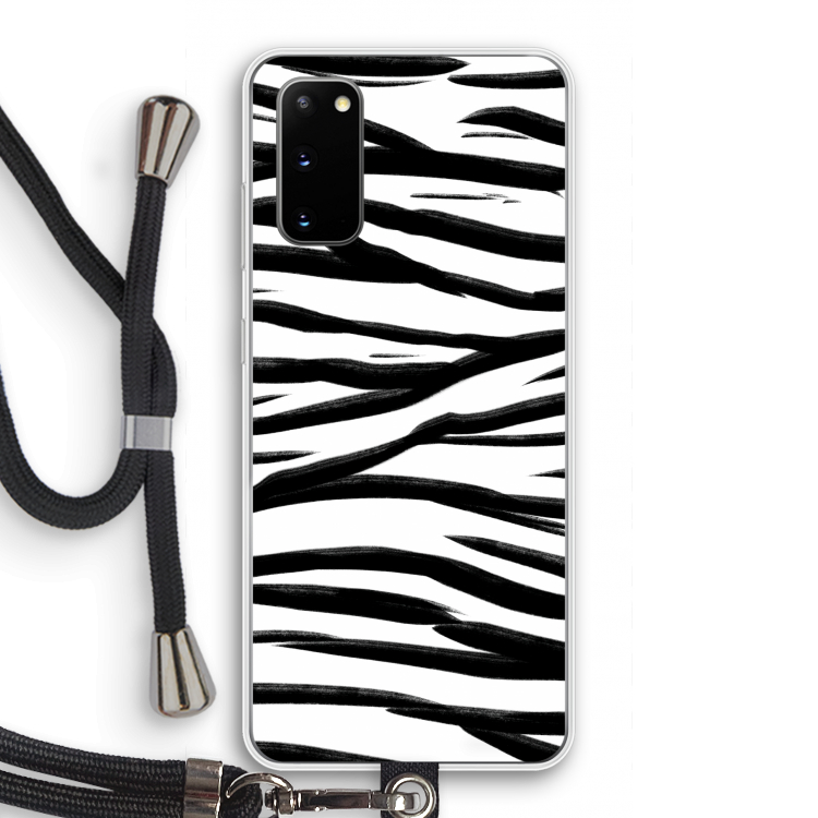 Zebra pattern: Samsung Galaxy S20 Transparant Hoesje met koord