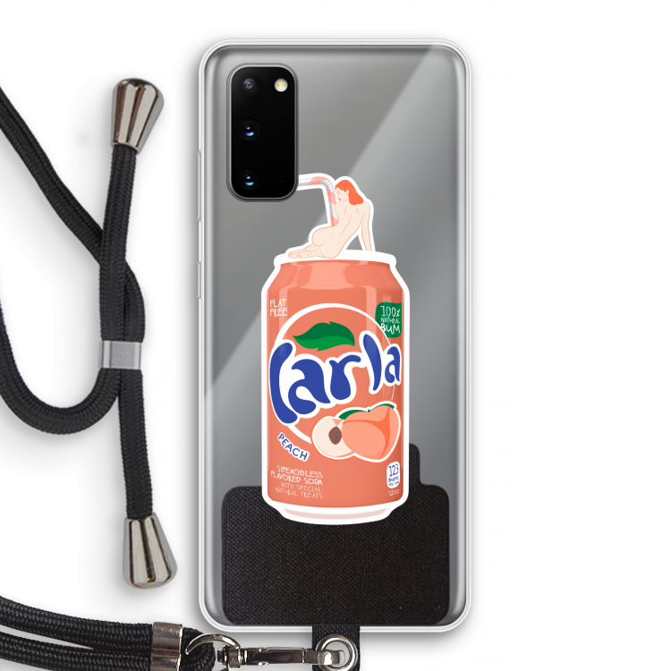 S(peach)less: Samsung Galaxy S20 Transparant Hoesje met koord